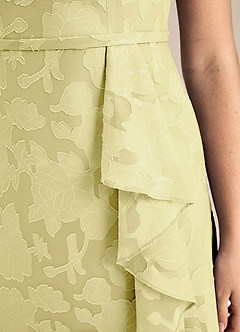 Azazie Kaylee Junior Vestido de Sorbete De Limón de Devorado Floral de Corte en A con Con cinturón image7