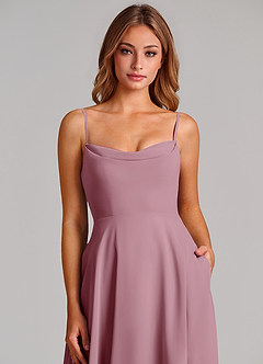 Azazie Elle Bridesmaid Dresses Vintage Mauve A-Line Pleated Chiffon Dress image6