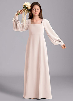 Azazie Bondi Junior Klänning av A-Line i Chiffong Blouson image5