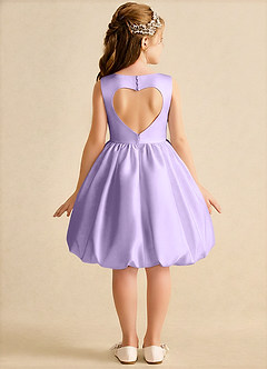 Azazie Nirvana Jurken voor bloemenmeisjes Baljurk Jurk van Mat Satijn Ruches Lila image1