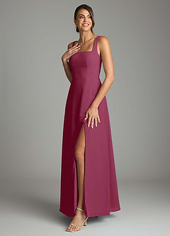 Azazie Debra Bridesmaid Dresses Mulberry A-Line with Pockets Chiffon Convertible Dress image5