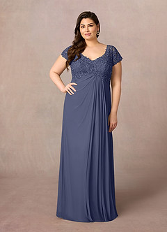 Azazie Macy Mother of the Bride Dresses Stormy A-Line V-Neck Sequin Lace Lace Dress image6