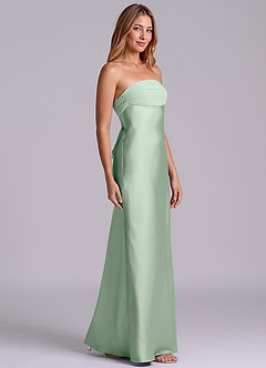 Azazie Ailanie Brudtärnklänningar Klä av Tubklänning i Stretch Satin Axelbandslös Agave image4