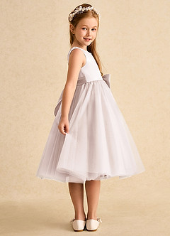 Azazie Twinsie Final Sale Rose Petal A-Line Bow Tulle Dress image4
