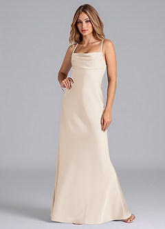 Azazie Seema Bridesmaid Dresses White Alabaster Mermaid Corset Stretch Satin Dress image4