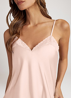 front Pyjama-Set aus Satin-Top mit weitem Bein und Schnürung vorne