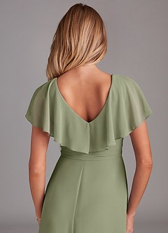 Azazie Lainey Bridesmaid Dresses Pistachio A-Line with Pockets Chiffon Dress image2