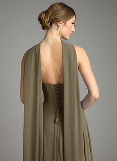 Azazie Ayla Abiti da Damigella Abito A-Line in Chiffon Scollo a Cuore Willow Green image10