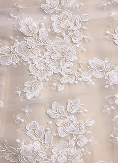 Azazie Brooklyn Wedding Dresses Diamond White Champagne Ball-Gown Strapless Lace Dress image9