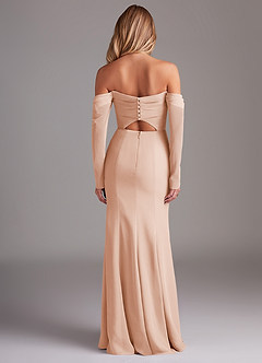 Azazie Hallie Bridesmaid Dresses English Rose Mermaid Long Sleeve Chiffon Dress image8