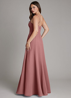 Azazie Nyla Bridesmaid Dresses Desert Rose A-Line Square Neckline Chiffon Dress image7
