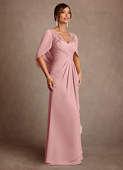 Azazie Santa Clara Mother of the Bride Dresses Dusty Rose A-Line Lace Dress image4