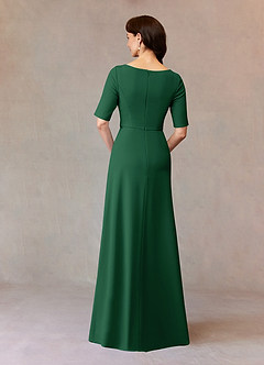 Azazie Joelle Mother of the Bride Dresses Dark Green A-Line Sequins Stretch Crepe Dress image4