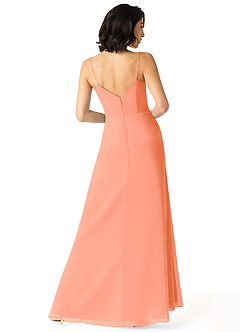 Azazie Aubrielle Final Sale Sunset A-Line Pleated Chiffon Dress image2