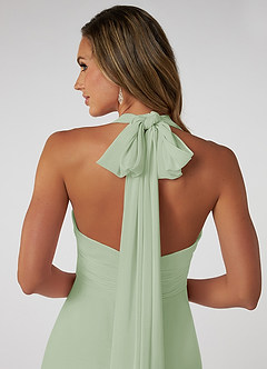 Azazie Fifi Vestidos de damas de honor Vestido de Salvia Polvorienta de Gasa de Corte en A Convertible con Sin tirantes image4
