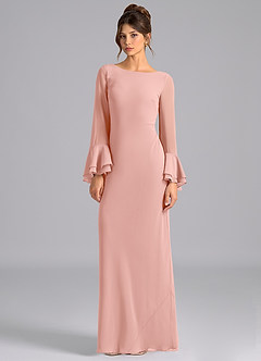 Azazie Leone Bridesmaid Dresses Rosette Mermaid Corset Chiffon Dress image5