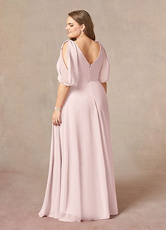 Azazie Bronwyn Mother of the Bride Dresses Blushing Pink A-Line V-Neck Ruched Chiffon Dress image9