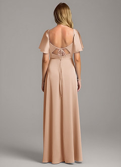 Azazie Chloe Bridesmaid Dresses English Rose A-Line Sweetheart Neckline Stretch Satin Dress image3