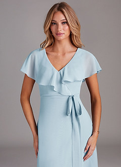 Azazie Lainey Bridesmaid Dresses Sky Blue A-Line with Pockets Chiffon Dress image6