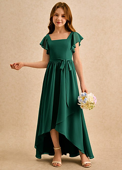 Azazie Milly Girls Formal Flower Girl Klänningar Klä A-Line i Chiffong Plisserad image4