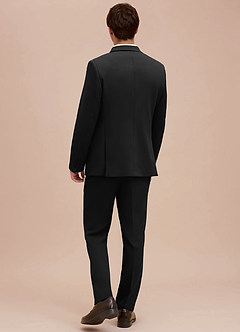front Ethan Black Refined Weave Suit Jacket