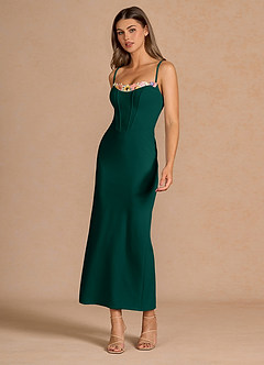 Liliah Forest Green Maxi Dress image4
