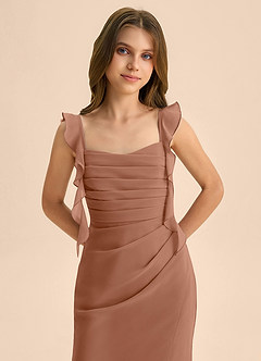 Azazie Jessamine Junior Bronzer Mermaid Sweetheart Neckline Chiffon Dress image7
