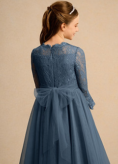 Azazie Lamb Girl vestidos de niña de las flores Vestido de Neptuno de Encaje de Princesa image6