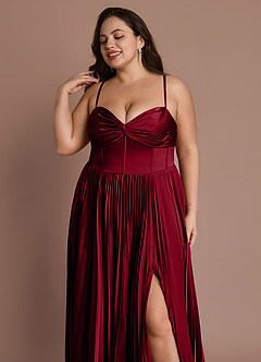 Styla Merlot Pleated Maxi Dress image8