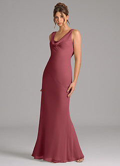 Azazie Rylina Bridesmaid Dresses Merlot Mermaid Pleated Chiffon Dress image4