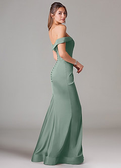 Azazie Everly Final Sale Amethyst Mermaid Off the Shoulder Stretch Satin Convertible Dress image4