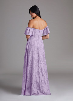 Azazie Sue Bridesmaid Dresses Lilac A-Line Off the Shoulder Floral Burnout Convertible Dress image3