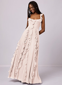 Barbie ♥ Azazie Bridesmaid Dresses Rose Petal A-Line with Pockets Chiffon Dress image5