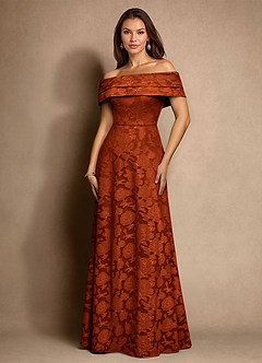 Azazie New Britain vestidos de madre de la novia Vestido de Pimenton de Devorado Floral de Corte en A con Plisado image4
