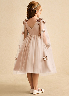 Azazie Staria Blumenmädchenkleider Ballkleid Gestreift Tüll Kleid Englisches Rosa image9