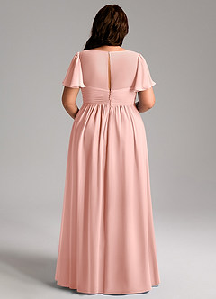 Azazie Verna Maternity Bridesmaid Dresses A-Line V-Neck Ruched Chiffon Floor-Length Dress image12