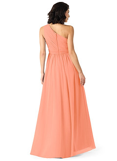Azazie Mathilda Robes de demoiselle d'honneur Robe Trapèze en Mousseline de soie Ue épaule Coucher De Soleil image2