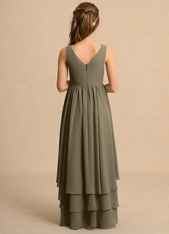 Azazie Kitten Girls Formal Flower Girl Dresses Willow Green A-Line Chiffon Dress image2