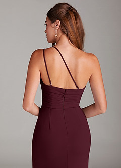 Azazie Eren Abiti da Damigella Abito Tubino in Crepe Elasticizzato Monospalla Cabernet image7