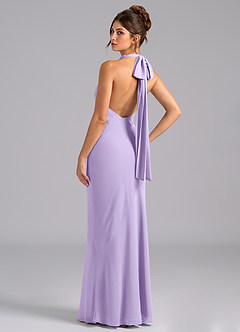 Azazie Velli Bridesmaid Dresses Lilac Mermaid Bow Chiffon Dress image7