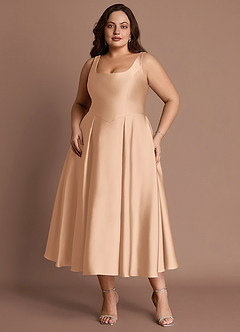 Olivia Blush Pink Pleated Midi Dress image6