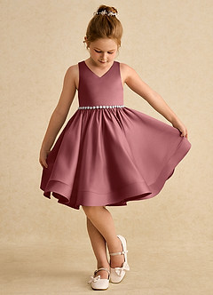 Azazie Julietta Flower Girl Dresses Amethyst Ball-Gown Convertible Tulle Dress image4