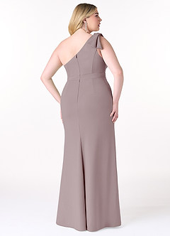 Azazie Rinna Bridesmaid Dresses Vintage Mauve Mermaid One Shoulder Stretch Crepe Dress image6