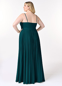 Azazie Vini Bridesmaid Dresses Pine A-Line V-Neck Pleated Chiffon Dress image8