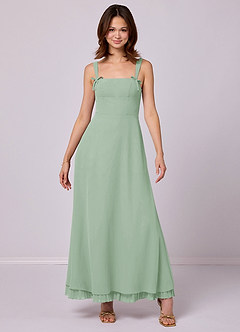 Barbie ♥ Azazie Bridesmaid Dresses Agave A-Line Pleated Chiffon Dress image3