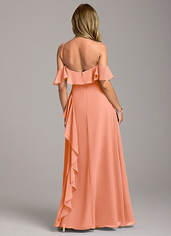 Azazie Aubrie Slutförsäljning Klänning av A-Linje i Chiffong Av axeln Solnedgång image6