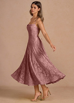 Irelia Light Pink Midi Dress image3