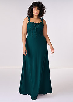 Barbie ♥ Azazie Bridesmaid Dresses Pine A-Line Sweetheart Neckline Chiffon Dress image6