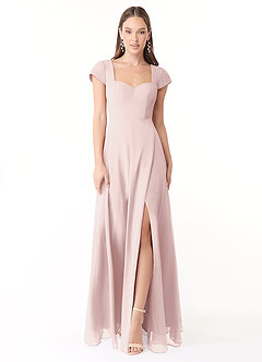 Azazie Hainsly Final Sale Blushing Pink A-Line Sweetheart Neckline Chiffon Dress image1