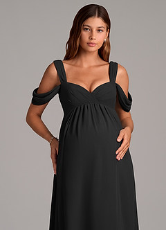 Azazie Rhea Maternity Bridesmaid Dresses A-Line Pleated Chiffon Floor-Length Dress image7